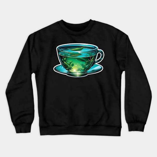 Green tea cup Crewneck Sweatshirt by Spaceboyishere